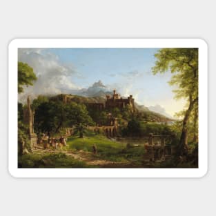 The Departure by Thomas Cole Sticker